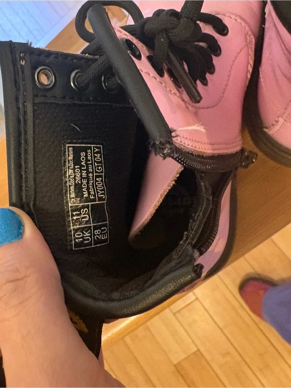 Dr. Martens Pink Kids Lace-Up Combat Boots